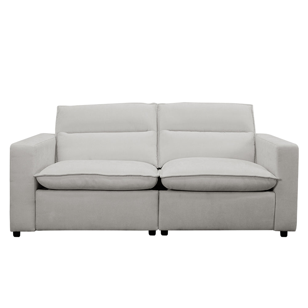 80.34''Power Recliner Sofa with USB Ports, Adjustable Backrest & Footrest, High-Density Cushions, Modern Minimalist Living Room Sofa