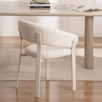 Load image into Gallery viewer, Modern Upholstered Dining Chair Curved Armrest Accent Chair with Soft Textured Fabric
