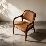 Load image into Gallery viewer, Modern Walnut Wood Dining Chair with Brown Upholstered Seat and Back 1 Piece
