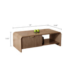 Load image into Gallery viewer, 39&#39;&#39; Walnut Finish Coffee Table with Rounded Corners and Storage Mid Century Minimalist Style
