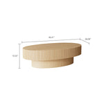 Load image into Gallery viewer, 42.9&quot; Natural Wood Oval Coffee Table Vertical Textured Design Modern Minimalist Style
