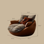 Load image into Gallery viewer, Modern Oversized Lounge Chair Faux Leather Upholstery Deep Seat Cozy Accent Chair
