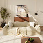 Load image into Gallery viewer, 101&#39;&#39; Convertible Sofa Bed Three Seater Olive Green Upholstered Tufted Cushion Modern Curved Arm Modular Design
