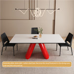 Load image into Gallery viewer, Modern Dining Table Red Sculptural Base Ceramic Stone Top

