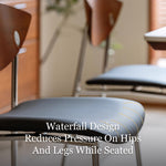 Load image into Gallery viewer, Modern Dining Chair with Stainless Steel Legs Faux Leather Upholstered Seat Ergonomic Wood Backrest for Dining Room
