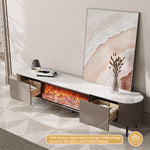 Load image into Gallery viewer, Contemporary Gray Electric Fireplace TV Stand with 3-Color LED Lights for 65 to 85-inch TVs
