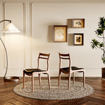 Load image into Gallery viewer, 2PCS Wooden Dining Chair Ergonomic Backrest Minimalist Design Soft Leather Seat
