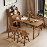 Load image into Gallery viewer, 69'' Rattan Dining Cabinet Table Set Foldable Storage Multi-Chair Design Solid Wood Finish
