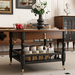 Load image into Gallery viewer, 46&#39;&#39;Vintage Flip-Top Coffee Table with Storage | Solid Wood Texture + Hidden Drawer + Castor Wheels
