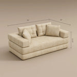 Load image into Gallery viewer, 70''/78''Convertible Sofa Bed Tufted Cushion Armrest Foldable Design in Grey Fabric Upholstery
