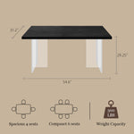 Load image into Gallery viewer, 54.6''Dining Table Set with Boucle Chairs, Artistic Base, Space-Saving Design
