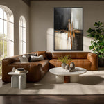 Load image into Gallery viewer, Handcrafted Elegance Golden Glow and Ink Shadow Harmony Painting
