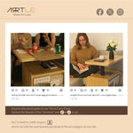 Load image into Gallery viewer, 42.9&#39;&#39; Height Adjustable Side Table with Magazine Rack Solid Wood Finish Lift-Top Function Space-Saving Design
