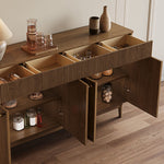Load image into Gallery viewer, 59'' Modern Wooden Sideboard with Fluted Detail Minimalist Storage Cabinet
