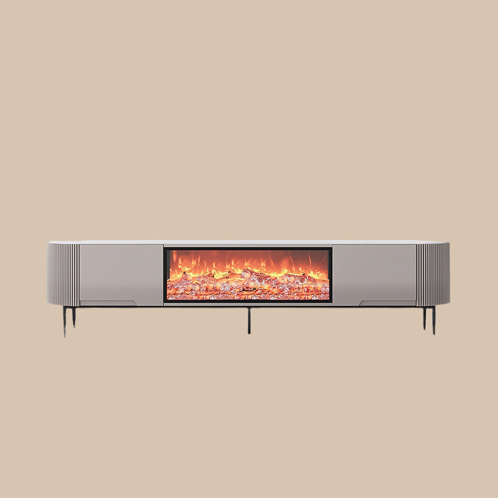 Contemporary Gray Electric Fireplace TV Stand with 3-Color LED Lights for 65 to 85-inch TVs