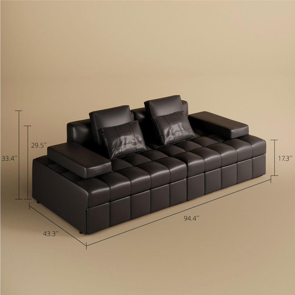 Modern Black Faux-Leather Sofa Bed Convertible Spacious and Stylish