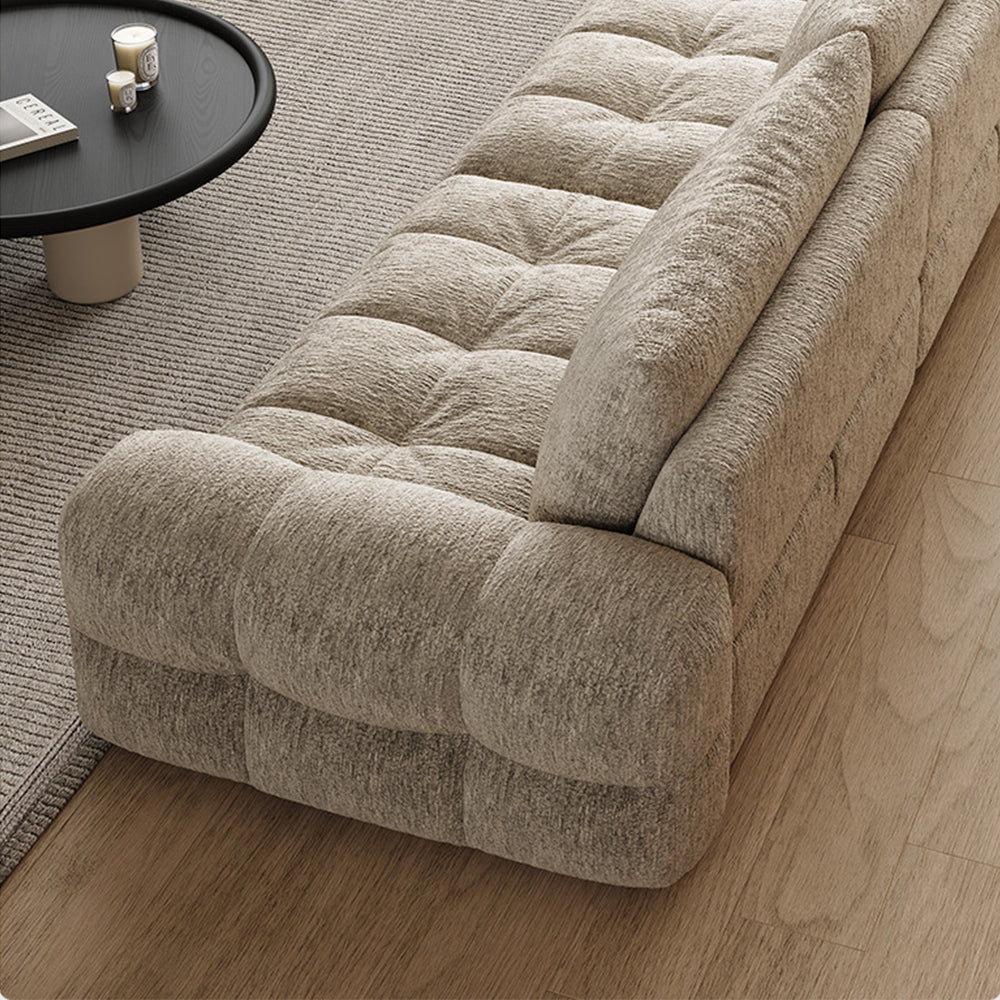 Modern Tufted Chenille Sofa with Deep Adjustable Seating
