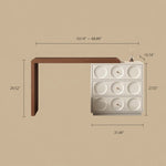 Load image into Gallery viewer, Modern 6-Drawer Dresser with Sculpted Front Panels &amp; Walnut Vanity Top Minimalist Makeup Vanity Storage Cabinet
