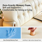 Load image into Gallery viewer, Modern Cream Upholstered Platform Bed Button Tufted Headboard Low Profile Soft Frame Bed with Solid Slat Support
