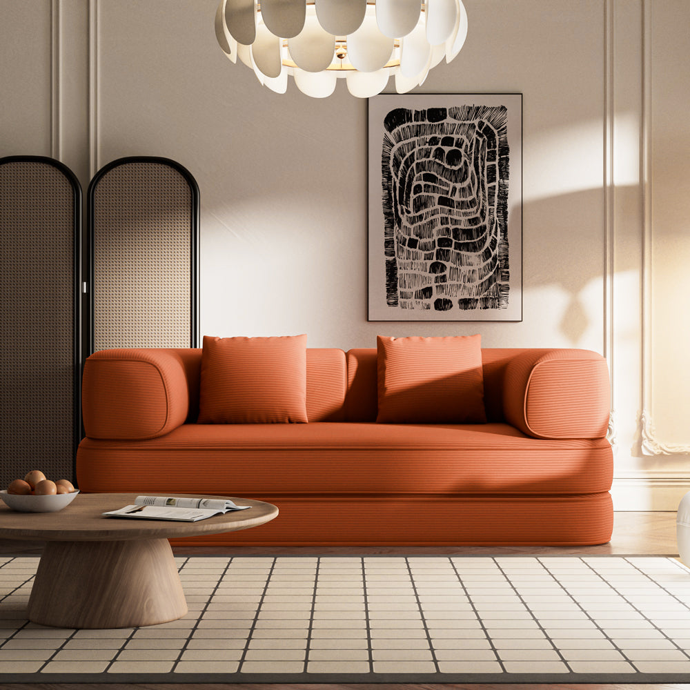 Compressed Sofa Bed Space-Saving Metal Frame Design Stylish