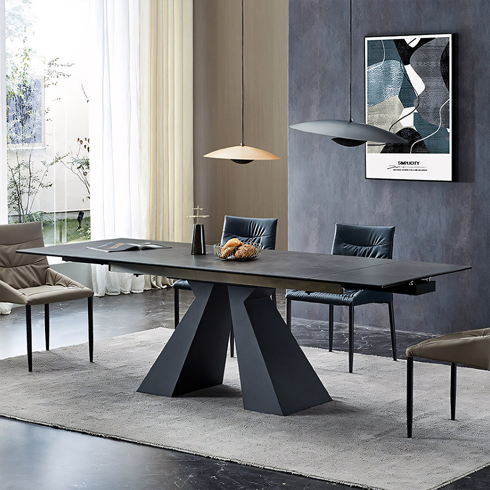 54.6"- 78" Modern Folding Dining Table Versatile and Stylish in Dark Gray