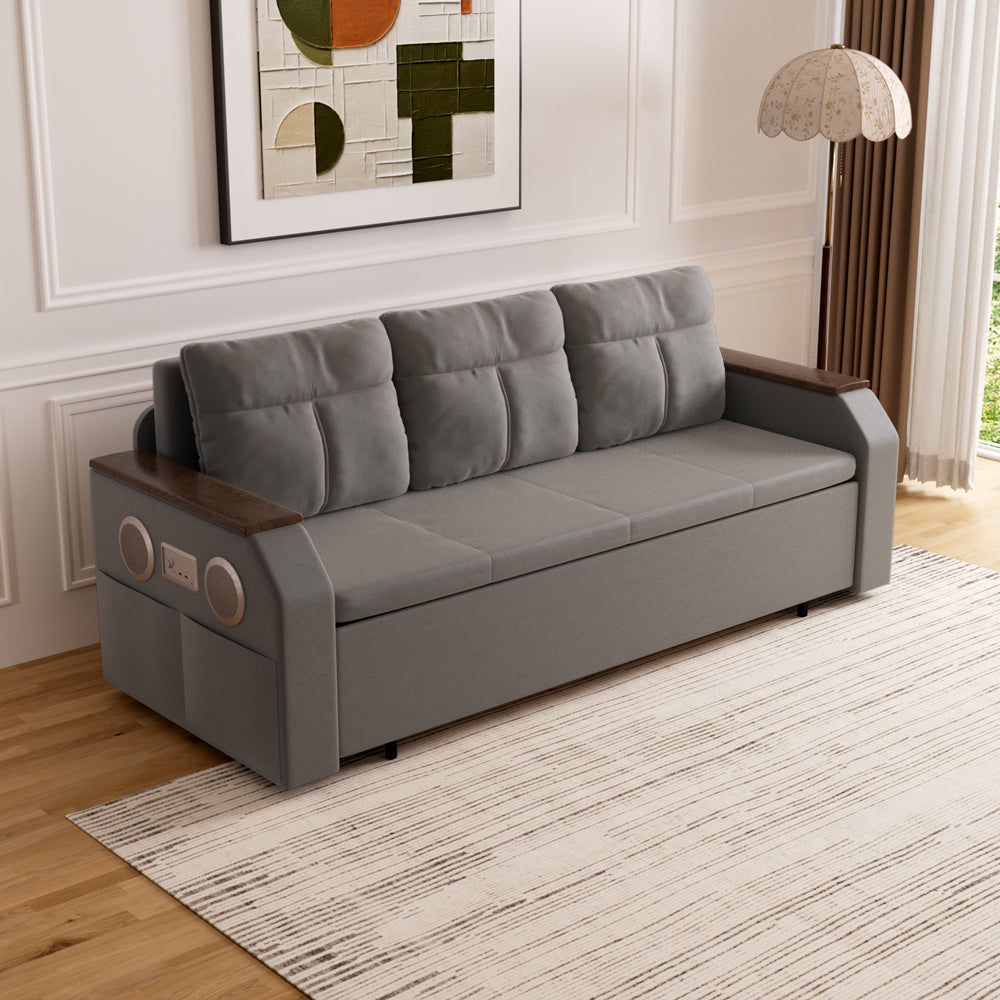 83'' Modern Convertible Sofa Bed with Storage Contemporary Upholstered Sleeper Sofa