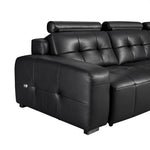 Load image into Gallery viewer, 130.7'' Modern Power Reclining Sectional Sofa Black Genuine Leather Deep Seat Electric Lounge Sofa with Chaise
