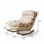 Load image into Gallery viewer, Modern Striped Rocking Lounge Chair with Plush Cushion and Solid Wood Rockers
