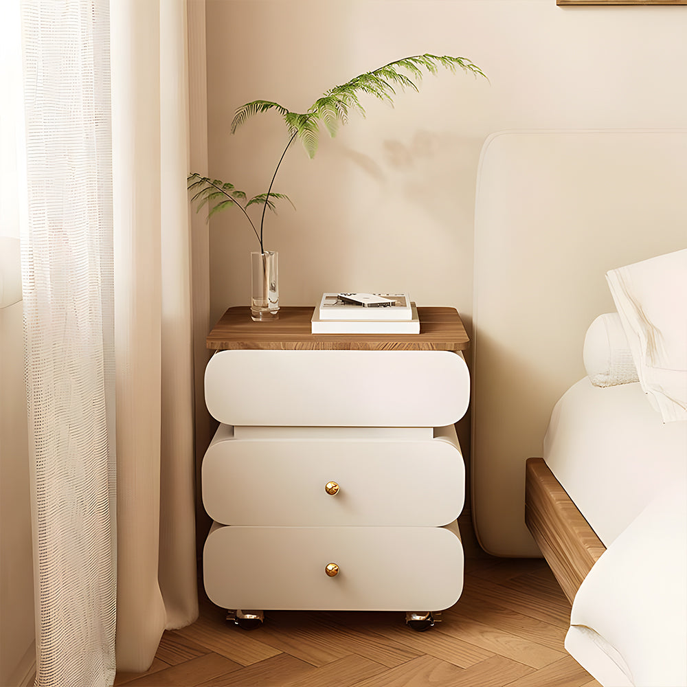 Convertible Vanity Desk with LED Mirror Transforms into Nightstand Height Adjustable Makeup Table with Storage Drawers