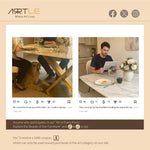 Load image into Gallery viewer, Square Dining Table Contemporary X-Shaped Gold Metal Base Perfect for 4-6 People
