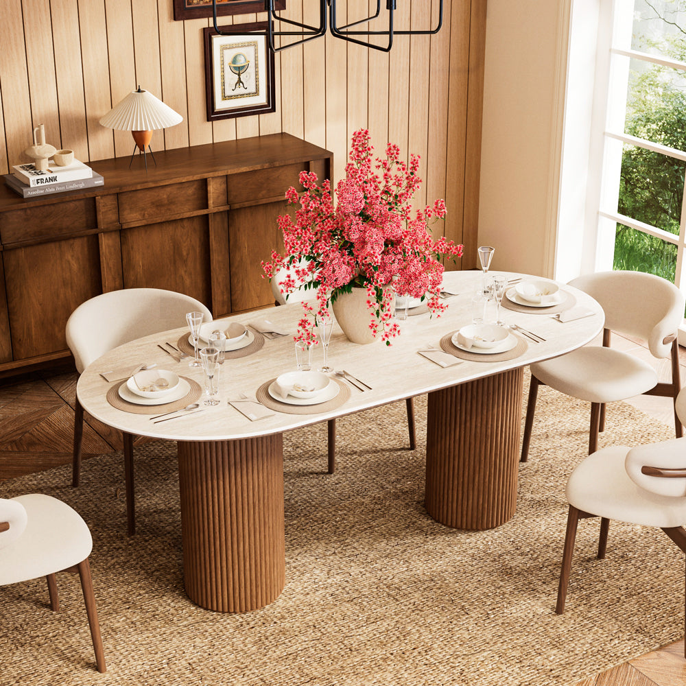 62.9''/70.8''Modern Oval Dining Table Timeless Elegance Meets Lasting Craftsmanship