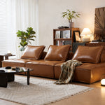 Load image into Gallery viewer, Modern Modular Vintage Leather Sofa Tufted Deep Seat Lounge Sofa Oil Wax Top Grain Leather
