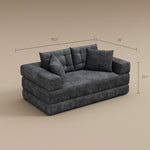 Load image into Gallery viewer, 70&#39;&#39;-78&#39;&#39;Convertible Sofa Bed Tufted Cushion Armrest Foldable Design in Grey Fabric Upholstery
