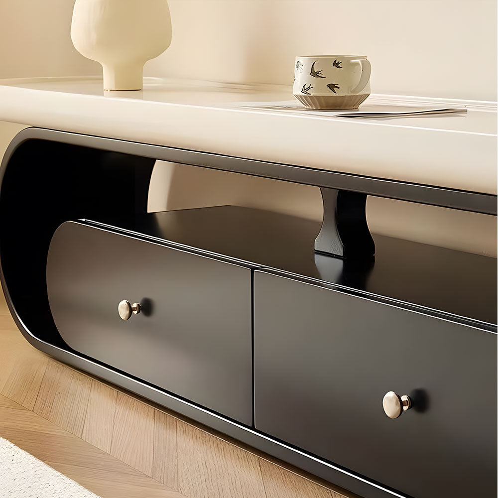 Elegant TV Stand Bold Two-Tone Contrast
