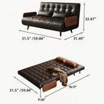 Load image into Gallery viewer, Modern Faux Leather Sofa Bed Convertible Sleeper Couch with Wood Armrests Tufted Design
