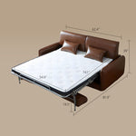 Load image into Gallery viewer, 72.5&quot; Leather Sleeper Sofa with 3.9&quot; Thick Spring Mattress Modern Space-saving Design

