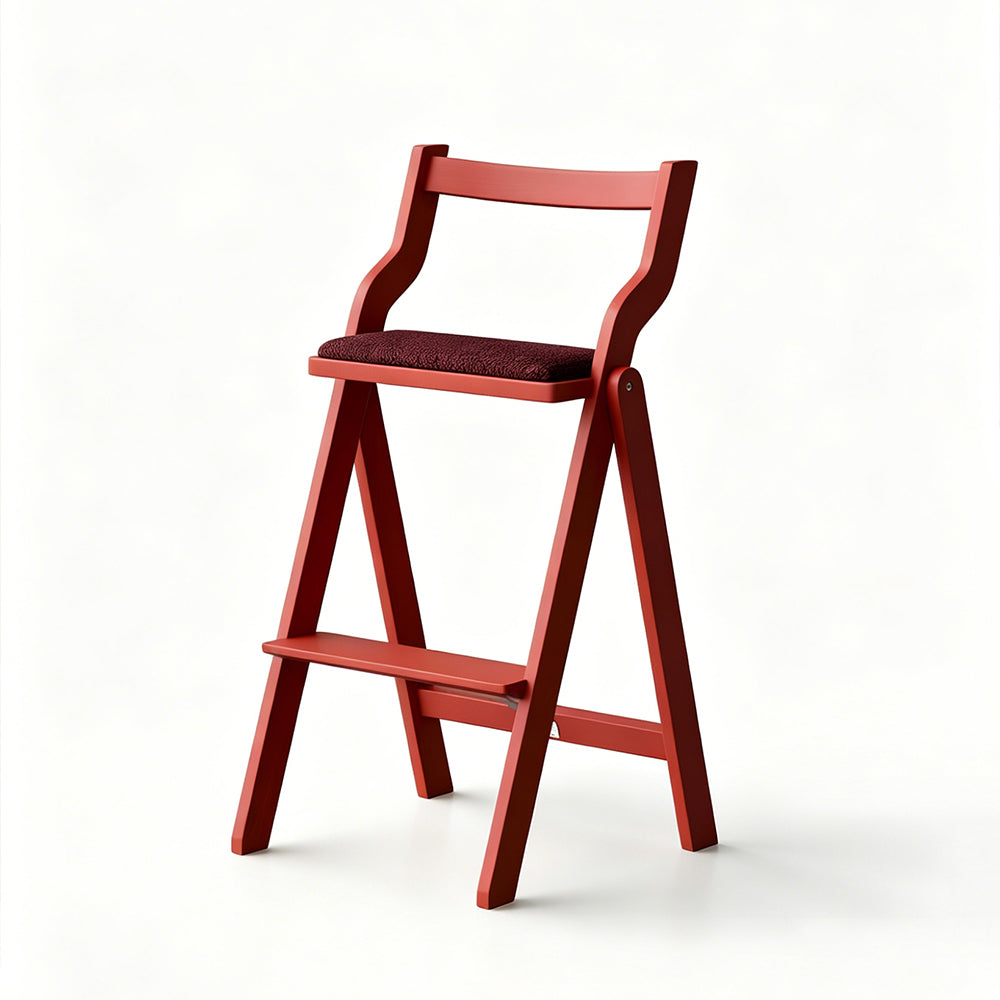 Modern Minimalist Counter Stool Solid Wood Bar Chair with Upholstered Seat 1 Piece