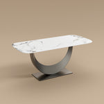 Load image into Gallery viewer, Square Dining Table Contemporary U-Shaped Metal Base Perfect for 4-6 People
