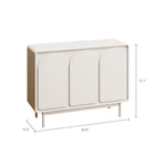 Load image into Gallery viewer, 3-Door Sideboard Cabinet Unique Curved Surface Adjustable Shelves Matte White
