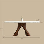 Load image into Gallery viewer, Luxury Sintered Stone Dining Table with Artistic Walnut Wood
