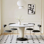 Load image into Gallery viewer, 47.2&quot; Modern Round Dining Table White Stone Top and Fiberglass Base
