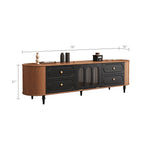 Load image into Gallery viewer, Modern TV Stand Black and Wood Color Spacious Storage
