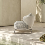Load image into Gallery viewer, Modern Artistic Lounge Chair with Curved Back and Pattern Upholstered Accent Design
