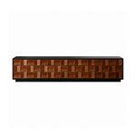 Load image into Gallery viewer, 86.6'' Geometric 3D Pattern Walnut TV Stand Cabinet With Drawers
