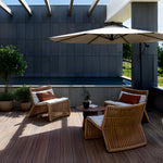 Load image into Gallery viewer, Boho Rattan Accent Chair with Cushioned Seat and Open-Weave Design
