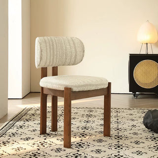 Set of 2 Modern Scandinavian Fabric Dining Chairs with Solid Wood Frame