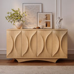Load image into Gallery viewer, Modern Sculptural Sideboard Cabinet with 3D Curved Panel Doors Minimalist Wooden Buffet for Dining &amp; Living Rooms
