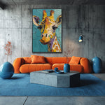 Load image into Gallery viewer, Handcrafted Painting Serene Stare A Giraffe&#39;s Silent Wisdom
