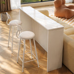 Load image into Gallery viewer, Contemporary Luxury Sintered Marble Slat and Lacquering Steel Panel Craftsmanship Bar Corner Table Set Collection
