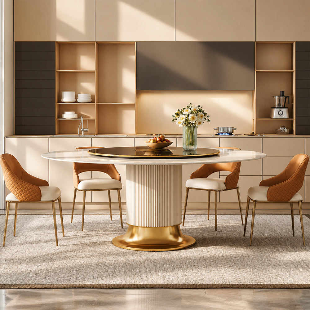 2 PCS Ergonomic Stitch Faux Leather Dining Chair